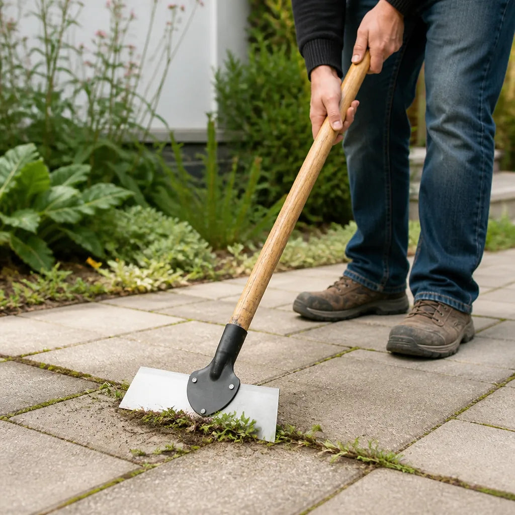 Garden Hoe Wide Steel Blade & Wood Handle