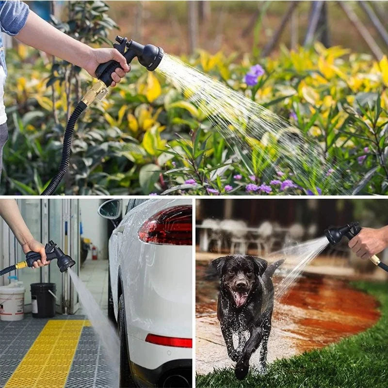 Garden Hose Expandable Kink-Resistant 8-Spray Nozzle