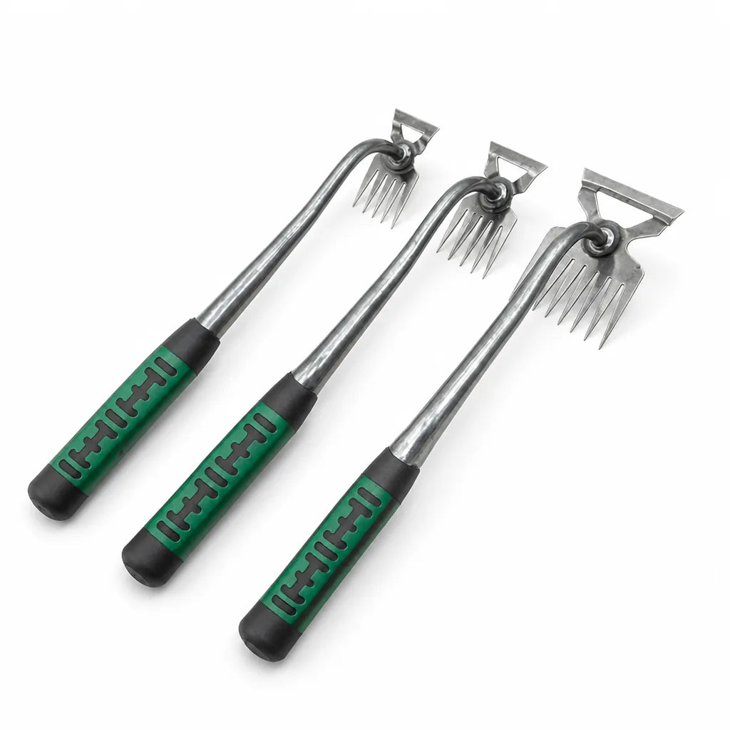 Garden Rake Steel Tines Ergonomic Non-Slip Handle Multiple Sizes