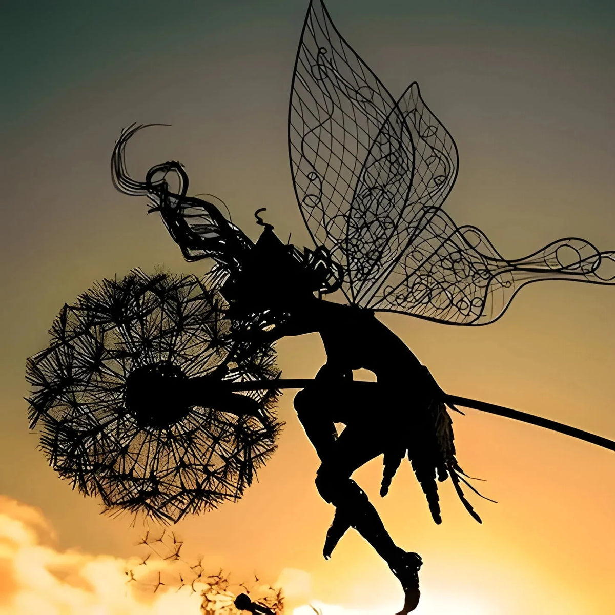 Garden Sculpture Fairy Silhouette Weather-Resistant Indoor & Outdoor