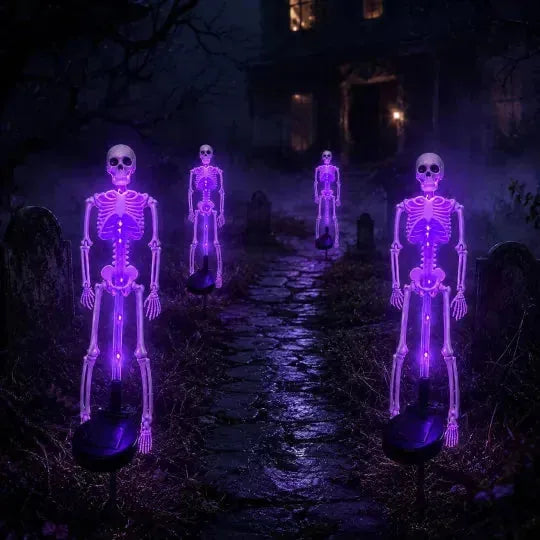 Garden Stake Light Solar-Powered Purple Skeleton Glow