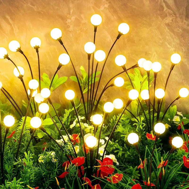 Garden Stake Lights Solar Firefly Effect 6-LED Stainless Steel