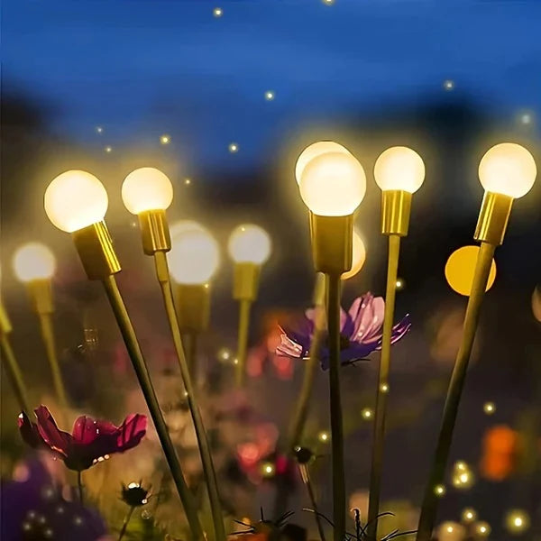Garden Stake Lights Solar Firefly Effect 6-LED Stainless Steel