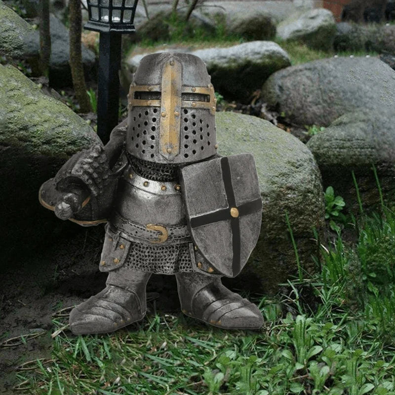 Garden Statue Medieval Knight Hand-Painted Resin