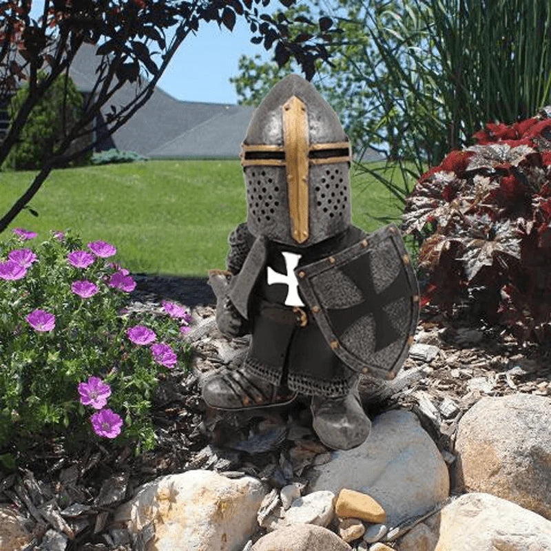 Garden Statue Medieval Knight Hand-Painted Resin