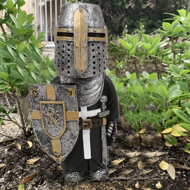 Garden Statue Medieval Knight Hand-Painted Resin