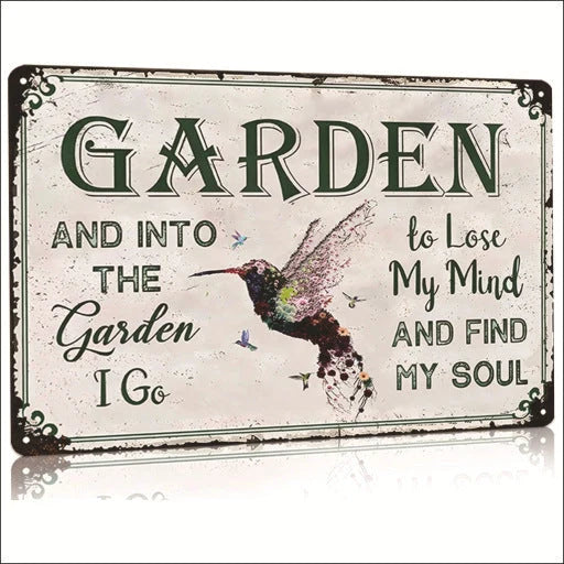 Garden Wall Sign Tin Weather-Resistant Pre-Drilled Holes