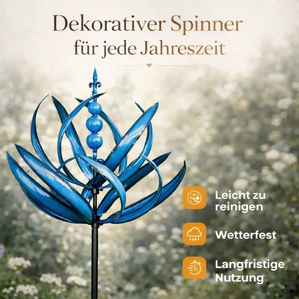 Garden Weather Vane Lotus Design Weather-Resistant Steel
