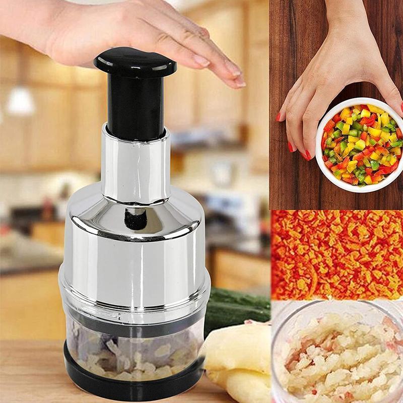 Garlic Chopper Stainless Steel Blade Easy-Clean Design