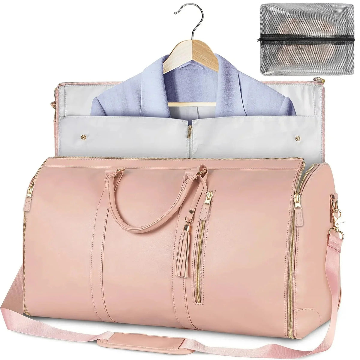 Garment Bag Foldable Overhead Bin Compatible Multiple Compartments