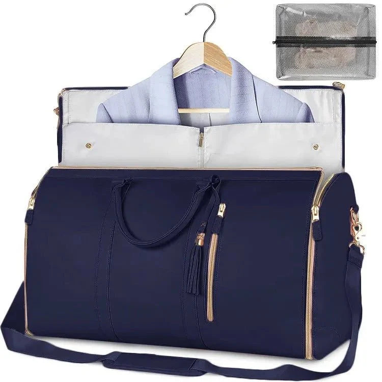 Garment Bag Foldable Overhead Bin Compatible Multiple Compartments