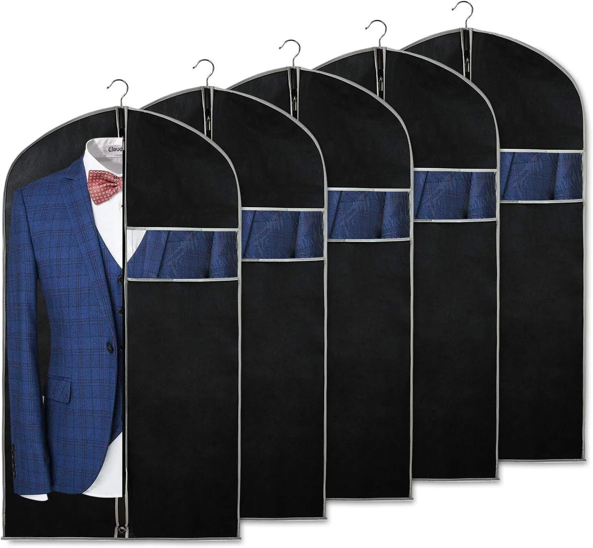 Garment Cover Breathable Non-Woven & Clear Window Full-Length Zipper