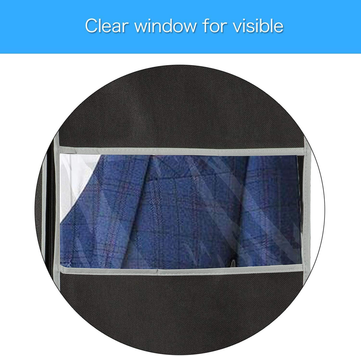 Garment Cover Breathable Non-Woven & Clear Window Full-Length Zipper