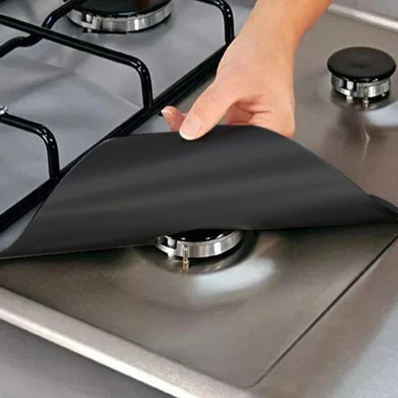 Gas Stove Burner Covers Trim-to-Fit Heat-Resistant Set of 4