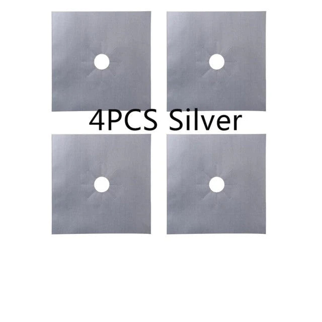 Gas Stove Burner Covers Trim-to-Fit Heat-Resistant Set of 4