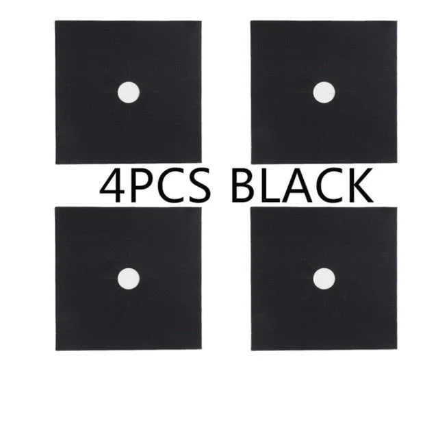 Gas Stove Burner Covers Trim-to-Fit Heat-Resistant Set of 4