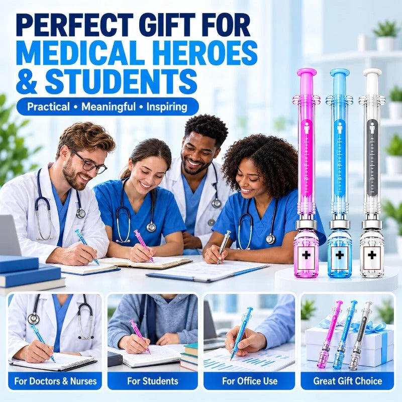 Gel Pens Syringe-Inspired Fine Tip Set of 3