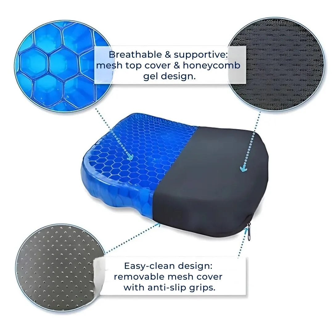 Gel Seat Cushion Pressure Relief Ergonomic Support