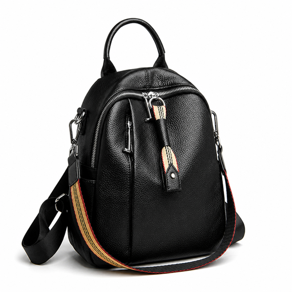 Genuine Leather Multi-Compartment Backpack