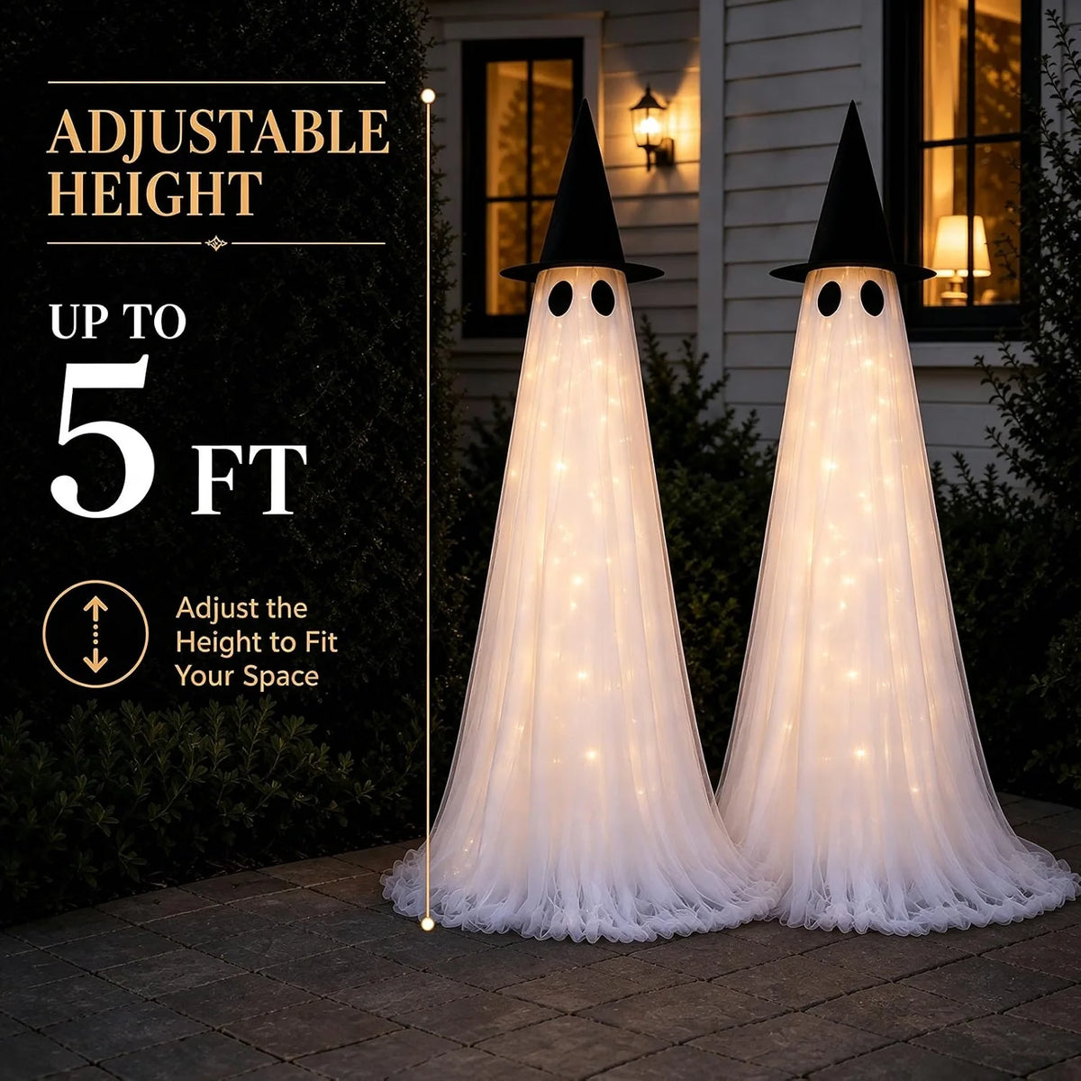 Ghost Decoration Set of 2 5 Ft Light-Up