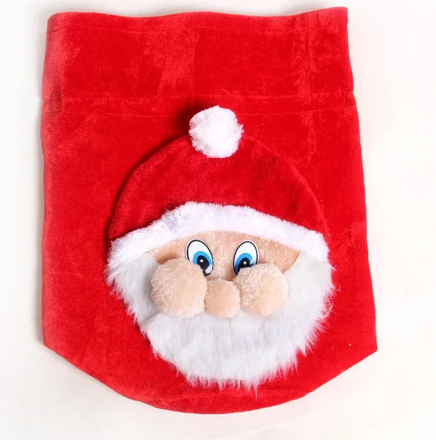 Gift Bag Santa Claus Motif Reusable Drawstring Closure
