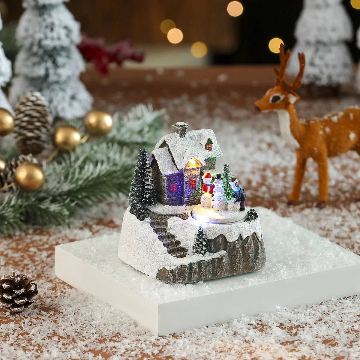 Gingerbread House Centerpiece Built-In LED & Candy Accents