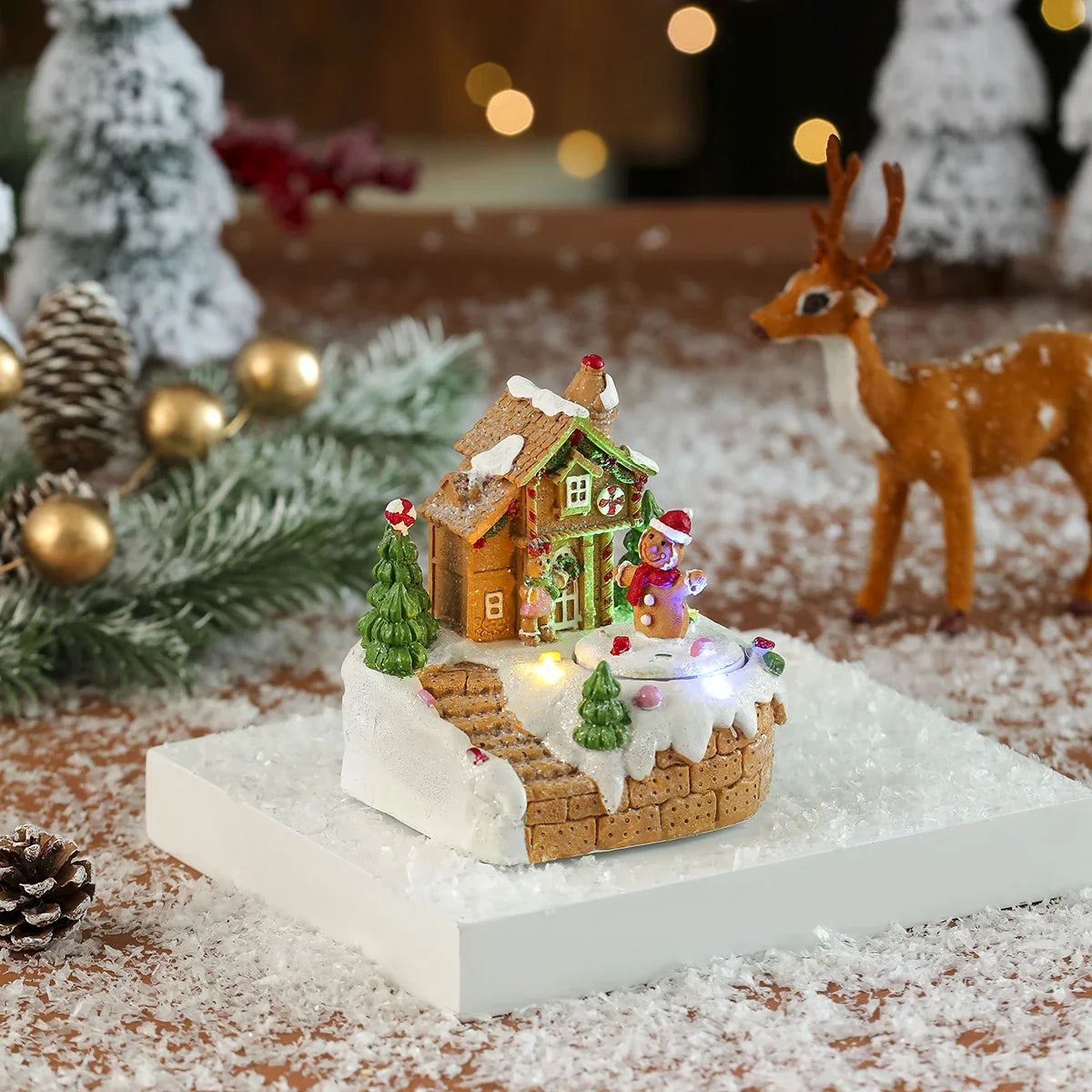 Gingerbread House Centerpiece Built-In LED & Candy Accents