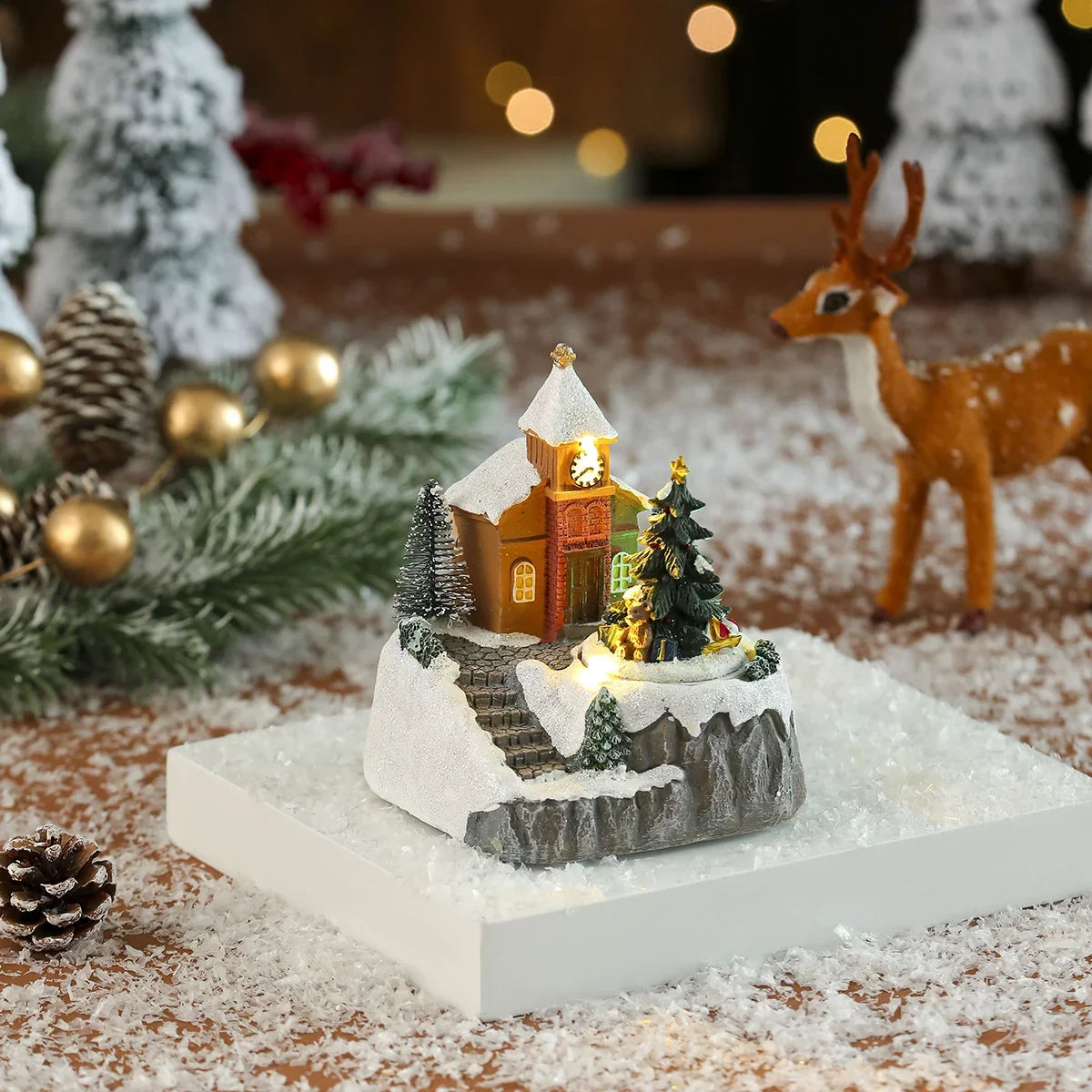 Gingerbread House Centerpiece Built-In LED & Candy Accents
