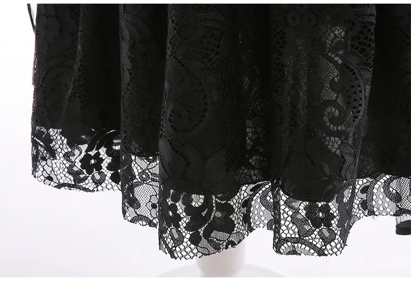 Girls Cosplay Dress Lace Ruffle Breathable Polyester Mid Calf