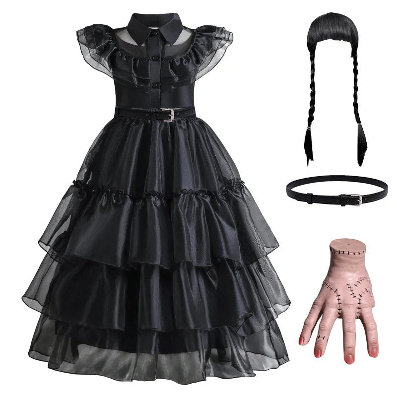 Girls Dress Layered Cake Silhouette & Breathable Mesh