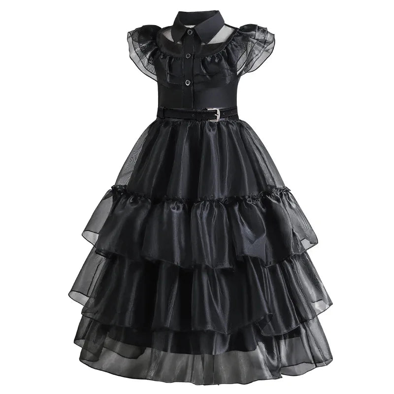 Girls Dress Layered Cake Silhouette & Breathable Mesh