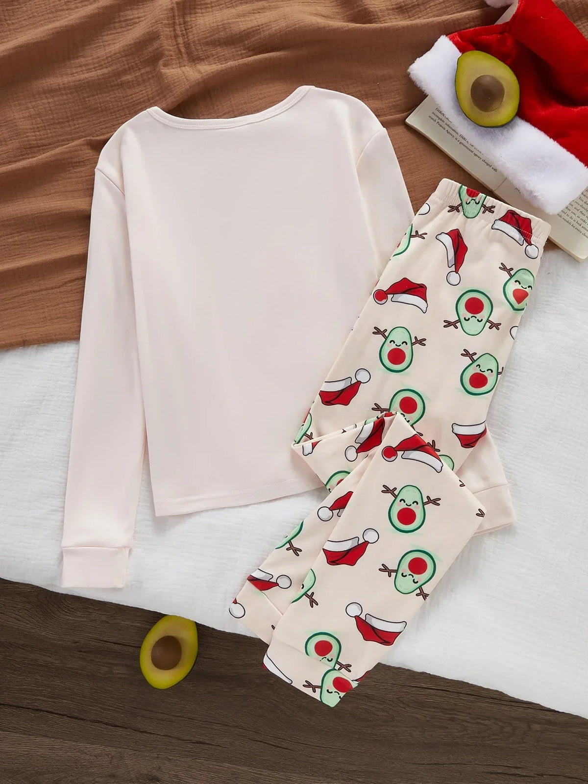 Girls Long-Sleeve Pajama Set Fruit Print & Stretch Knit