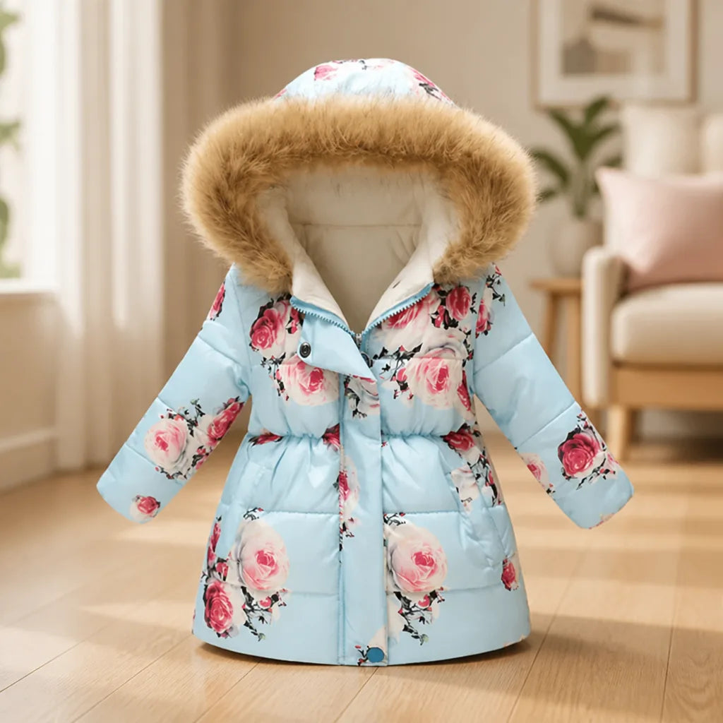 Girls' Winter Coat Thick Soft Lining Zipper Closure