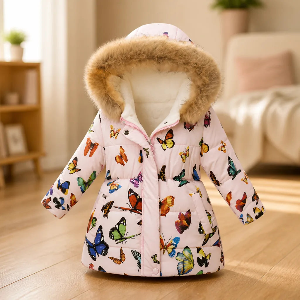 Girls' Winter Coat Thick Soft Lining Zipper Closure