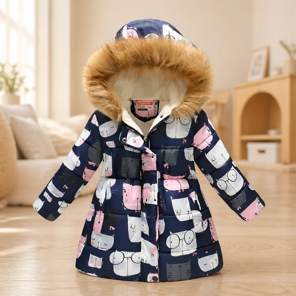 Girls' Winter Coat Thick Soft Lining Zipper Closure