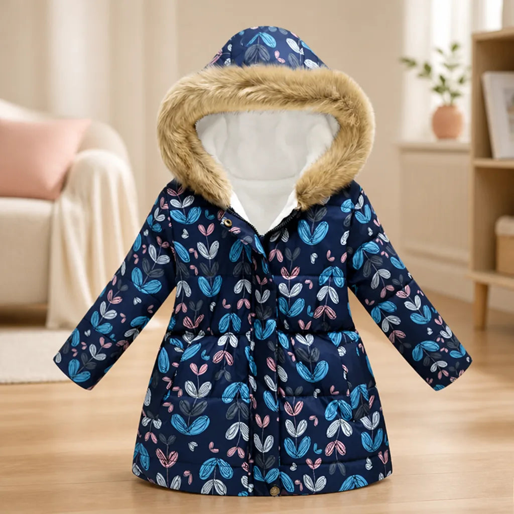 Girls' Winter Coat Thick Soft Lining Zipper Closure