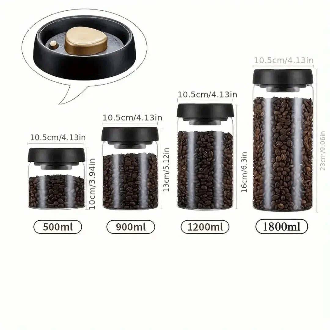 Glass Food Storage Canister Airtight Press-Seal Lid Clear Glass
