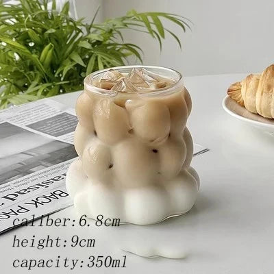 Glass Mug Heat-Resistant Irregular Bubble Design 10.1 Fl Oz