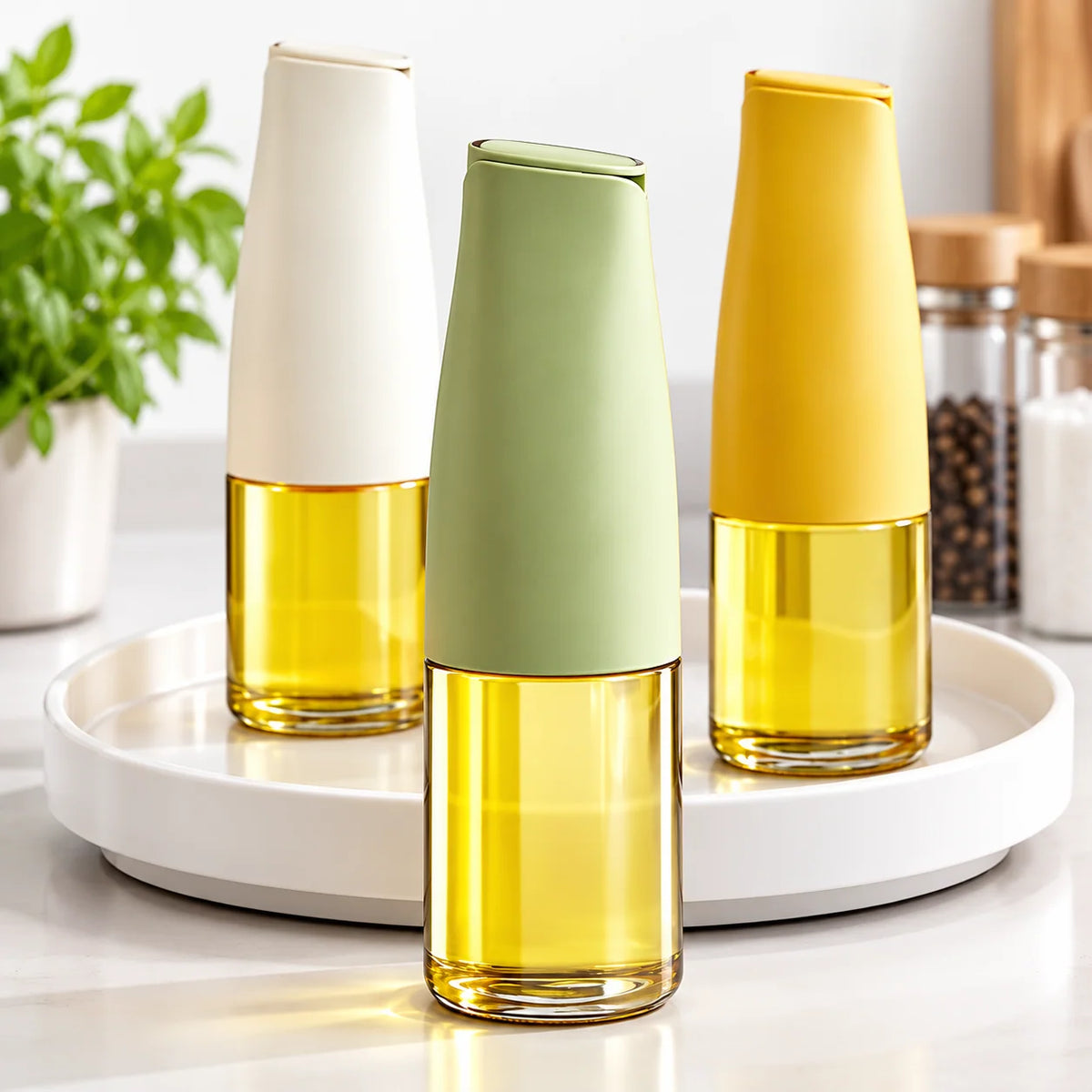 Glass Oil Pourer Drip-Free Spout 16.9 Oz Capacity