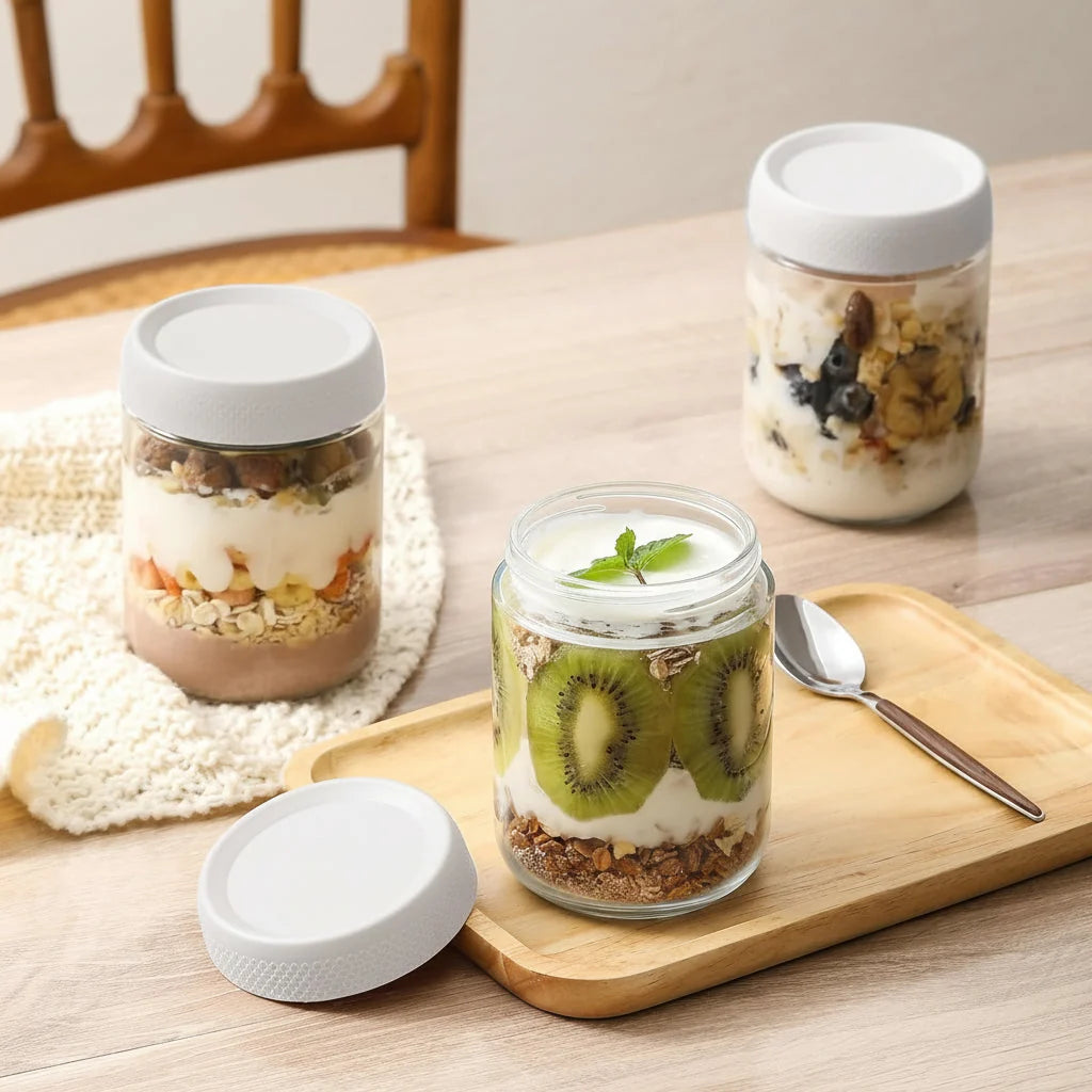 Glass Pantry Jars Airtight Clamp Lids Stackable Square