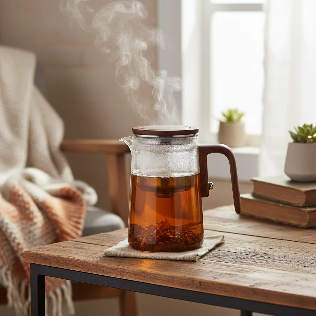 Glass Teapot Borosilicate Wide Removable Infuser