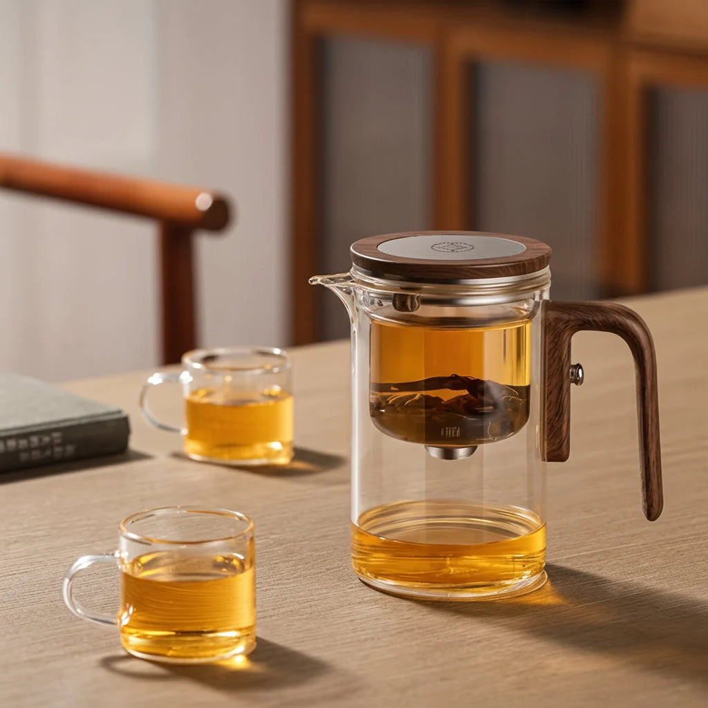 Glass Teapot Borosilicate Wide Removable Infuser