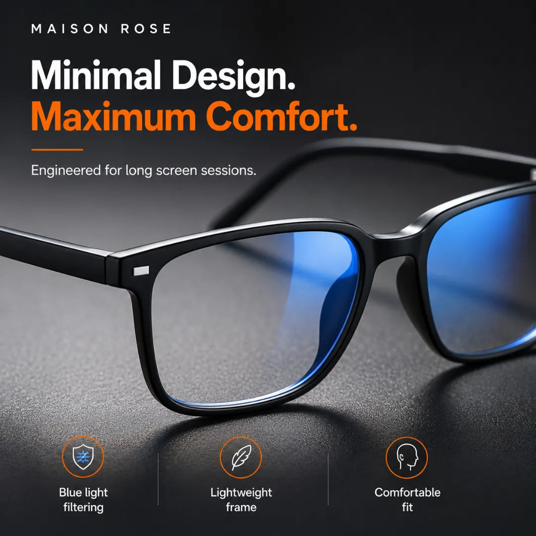 Glasses Blue Light Blocking Lightweight Ergonomic Frame