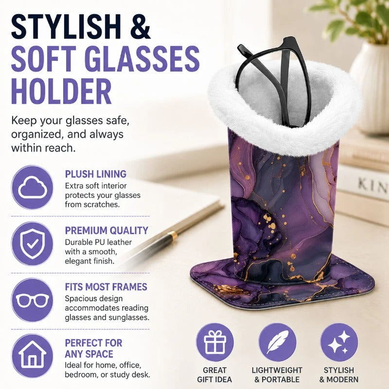 Glasses Holder Magnetic Detachable Base Plush-Lined Interior