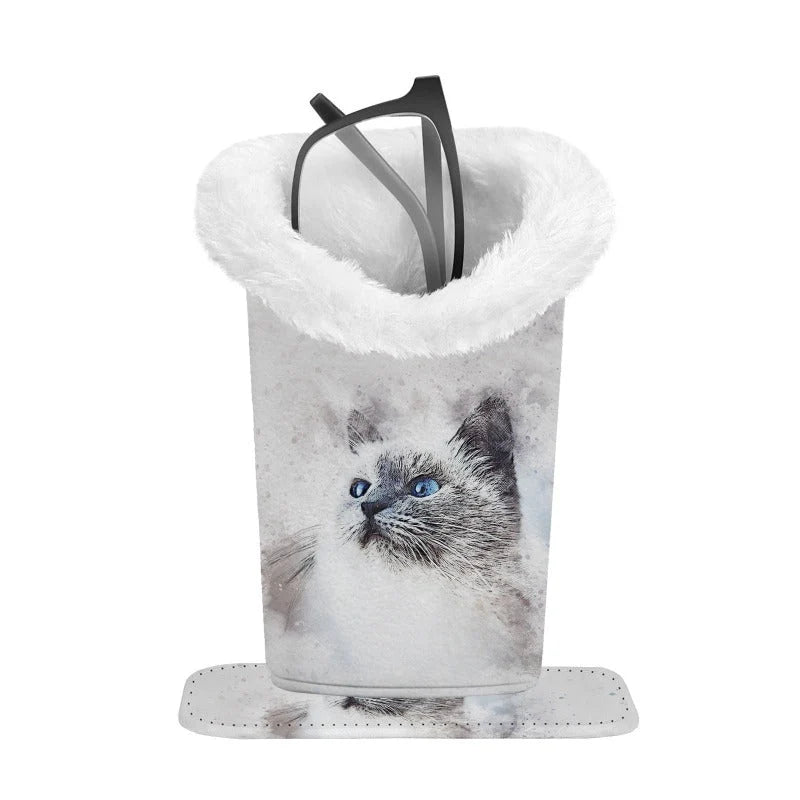 Glasses Holder Magnetic Detachable Base Plush-Lined Interior