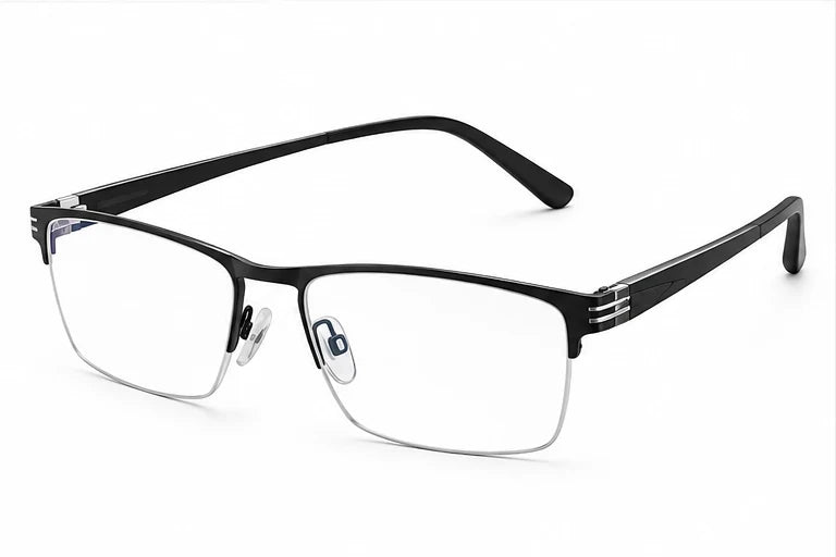 Glasses Multifocal Metal Frame Blue Light & UV Protection