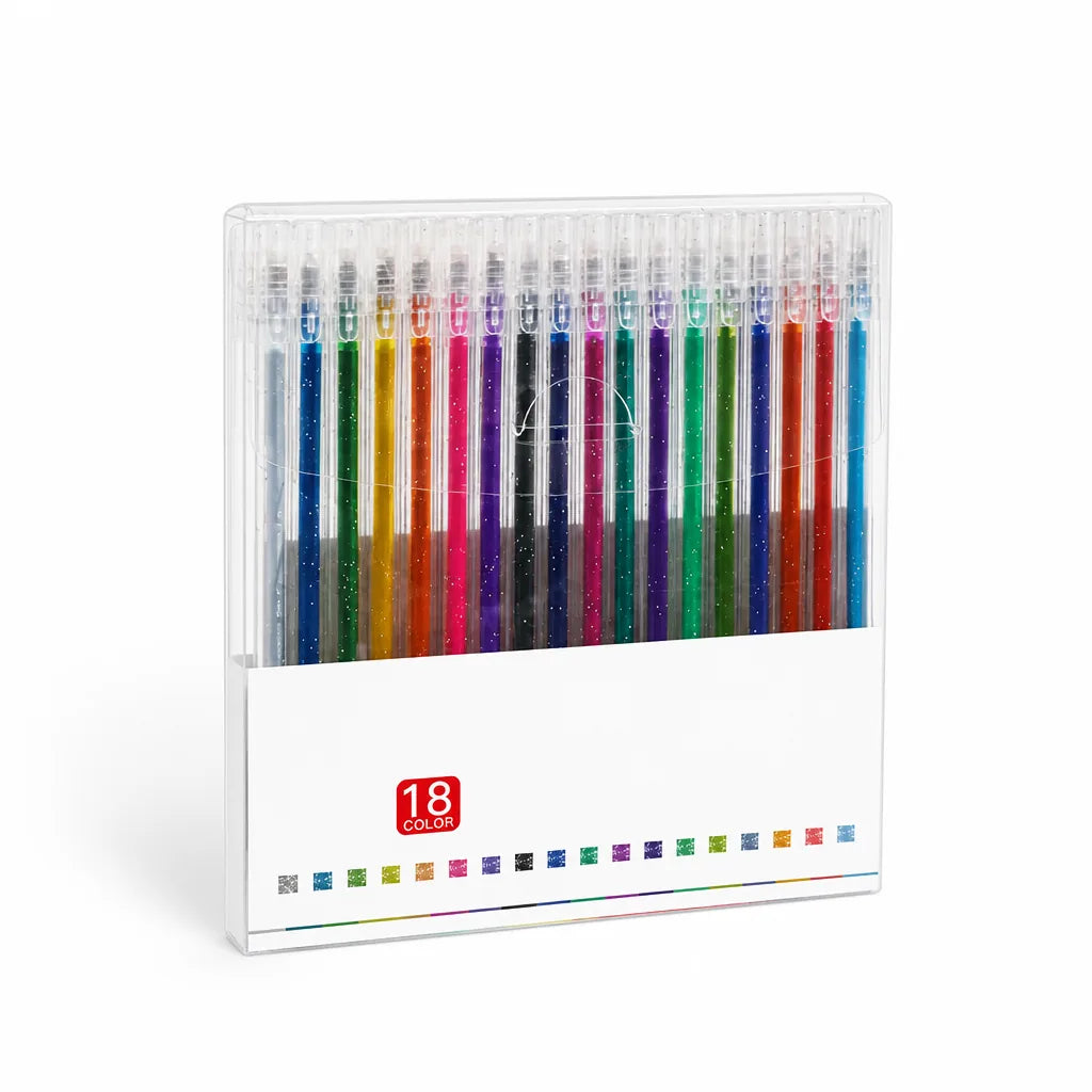 Glitter Gel Pens Shimmering Ink Fine Tip Smudge-Free