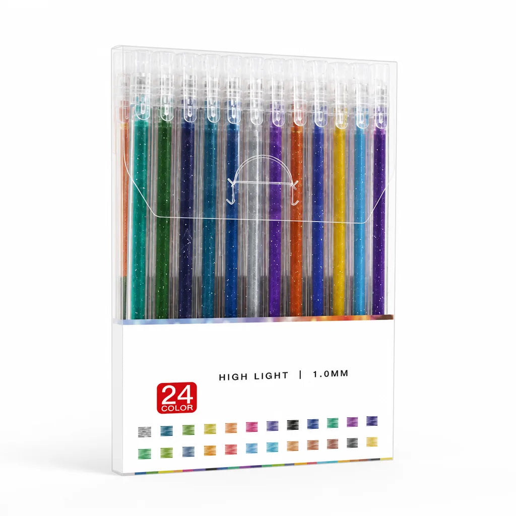 Glitter Gel Pens Shimmering Ink Fine Tip Smudge-Free