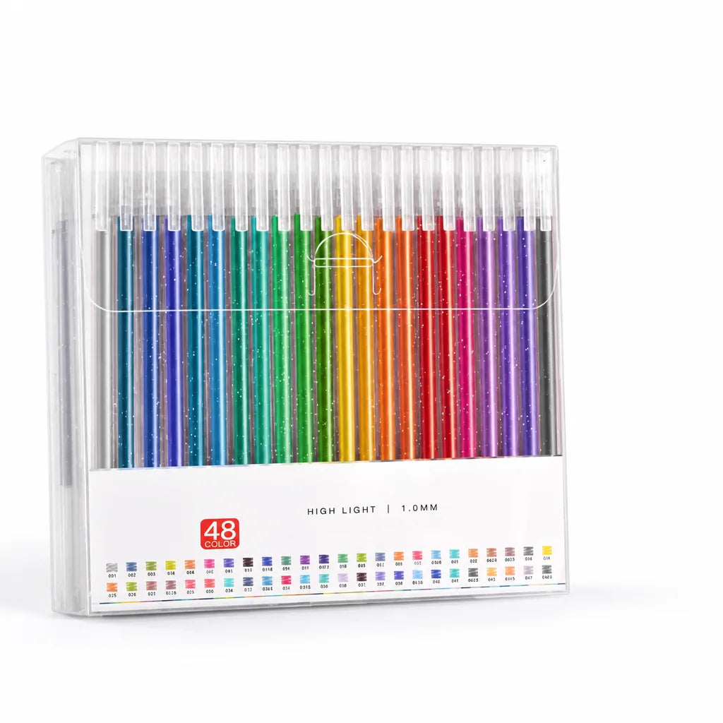 Glitter Gel Pens Shimmering Ink Fine Tip Smudge-Free