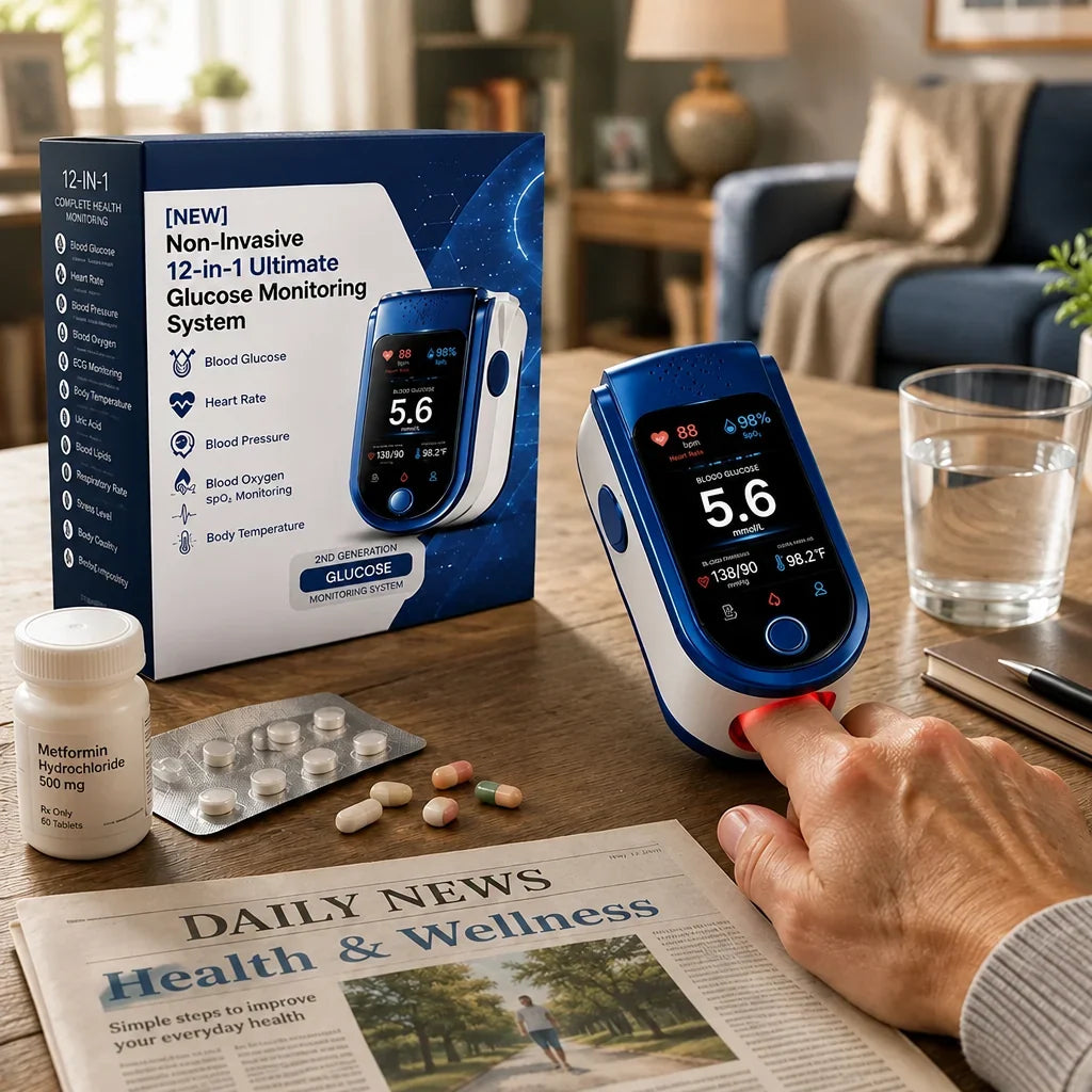 Glucose Monitor Non-Invasive Needle-Free